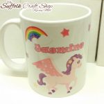 personalised unicorn mug - the Suffolk craft shop Hadleigh