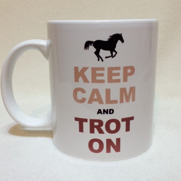 Funny Horse Mug Design - Keep Calm and Trot On