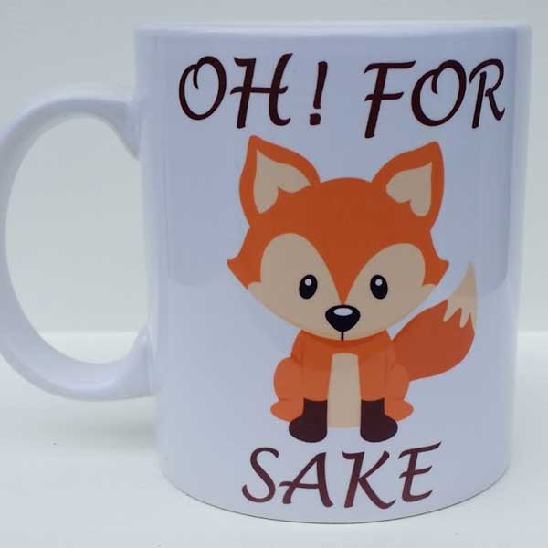 Printed Mug - For FOX Sake Design