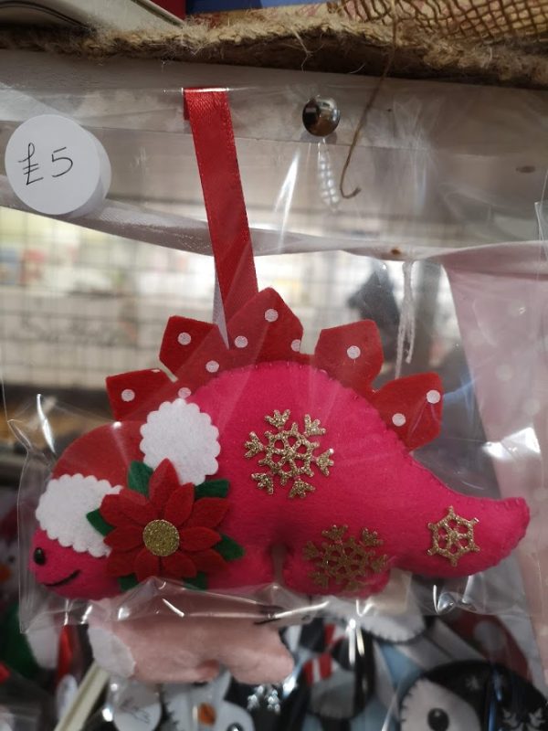 Christmas Dinosaur Pink